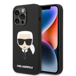 Karl Lagerfeld KLHMP14LSLKHBK iPhone 14 Pro 6.1 "hardcase black / black Silicone Karl`s Head Magsafe